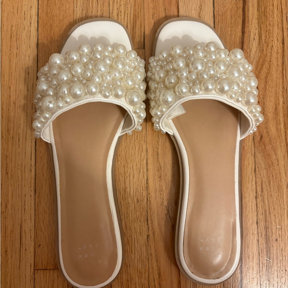 Nylah Pearl Slide Sandals - A New Day (Target brand)